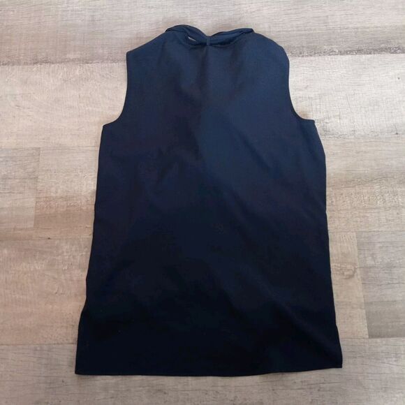 Tory Burch Womens Sz 4 Sleeveless Tunic Button Up Top Navy Blue - Picture 6 of 6